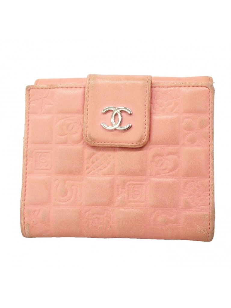 Chanel Wallet Icon Lambskin Pink Silver